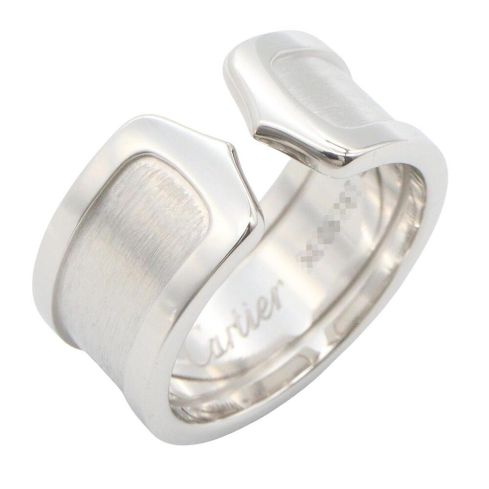 Cartier C2 Ring, 18K White Gold (18KWG), Silver Tone, for Men and Women.